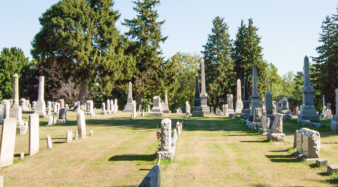 View of the Garland Cemetery's from one of the Roads